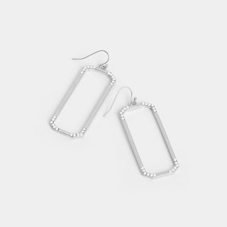 Whispers Dainty Rectangle Dangles - Silver