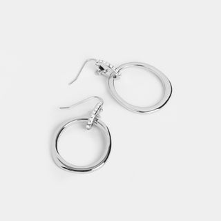 Whispers Double Ring Dangles - Silver