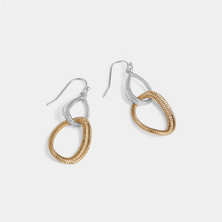 Whispers Double Oblong Coil Earrings - Mixed Metal