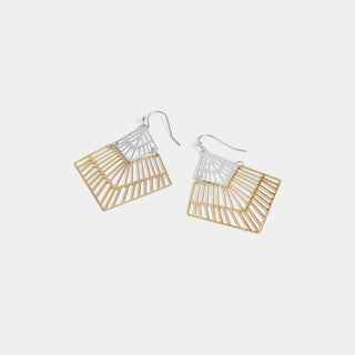 Whispers Geometric Kite Dangle Earrings - Mixed Metal