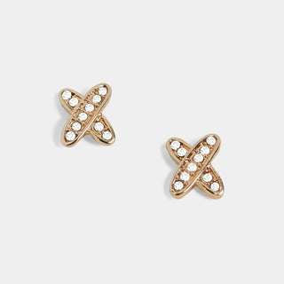 Whispers Criss Cross Stud Earrings - Gold