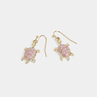 Whispers Turtle Friend Dangle Earrings - Gold