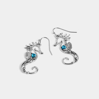 Whispers Sea Horse Dangle Earrings - Silver