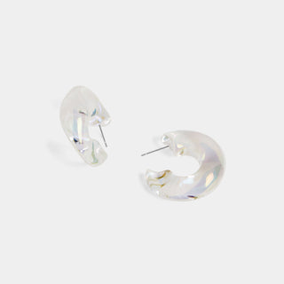 Whispers Iridescent Hoops - Clear