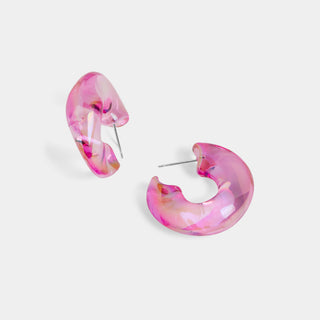 Whispers Iridescent Hoops - Pink