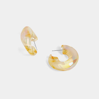 Whispers Iridescent Hoops - Yellow