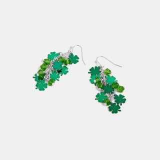 Whispers Clover Bead Dangle Earrings - Green