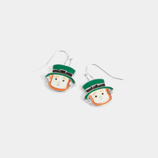 Whispers Leprechaun Dangle Earrings - Green