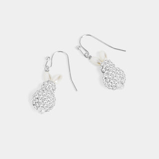 Whispers Bejeweled Bunny Dangle Earrings - White