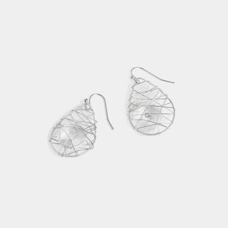 Whispers Wire Wrap Cage Dangle - Silver