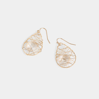 Whispers Wire Wrap Cage Dangle - Gold