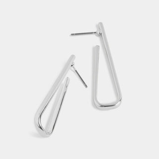 Whispers Pin Drop Hoop - Silver