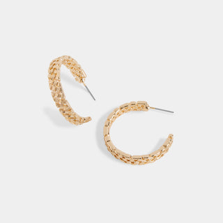 Whispers Basket Weave Hoop - Gold