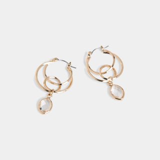 Whispers Bubbly Bead Dangle Hoop - Gold