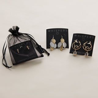 Whispers Bubbly Bead Dangle Hoop - Gold