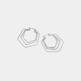 Whispers Triple Hexagon Dangle - Silver