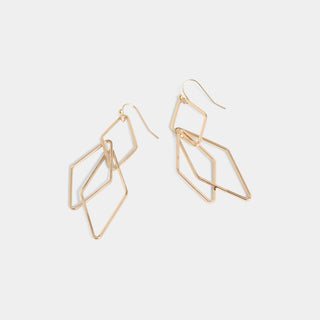 Whispers Dangling Diamond Shapes - Gold