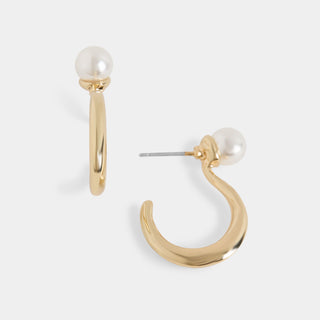Whispers Pearly Question Mark hoop - Gold