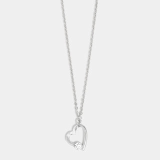 Whispers Simple Heart Necklace - Silver