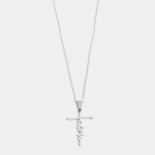 Whispers Faithful Cross Necklace - Silver