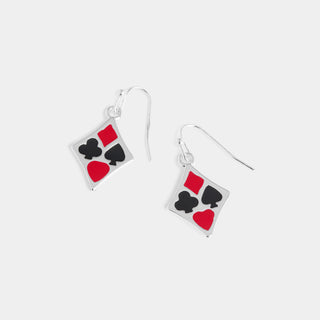 Whispers Diamond of Royalty Earrings - Red/Black