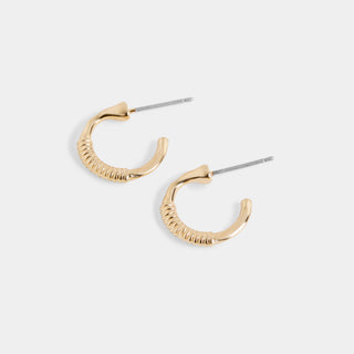 Whispers Textured Hoop Stud - Gold