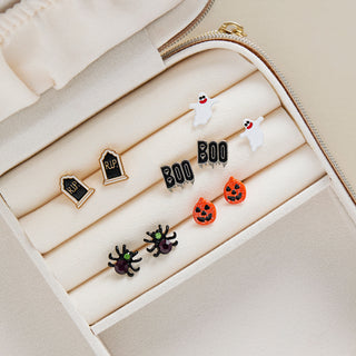 Whispers Sparkle Pumpkin Studs - Orange