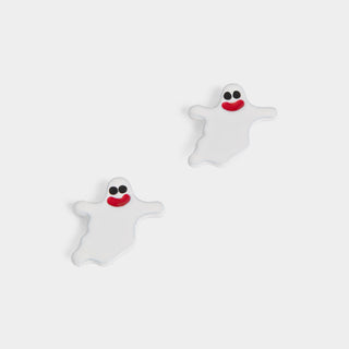 Whispers Smiling Ghost Studs - White