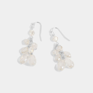 Whispers Shimmering Bead Dangle Earrings - Clear