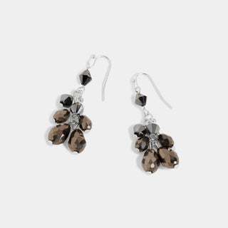 Whispers Shimmering Bead Dangle Earrings - Black