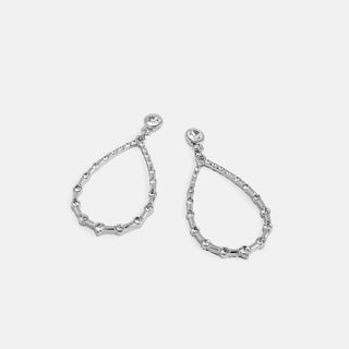 Whispers Jewled Tear Dangle Earring - Silver