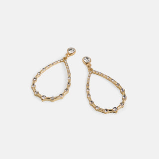 Whispers Jewled Tear Dangle Earring - Gold