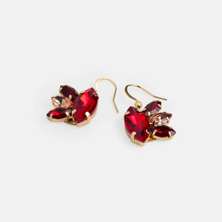 Whispers Jewel Burst Dangle Earring - Red