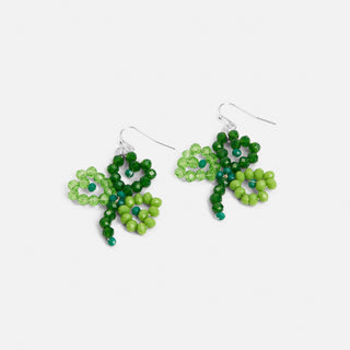 Whispers Beaded Clover Dangle - Green