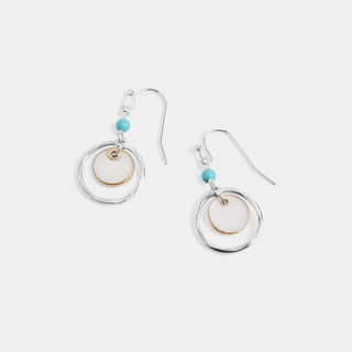 Whispers Dangling Coin Drop Earrings - Mixed Metal