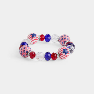 Whispers USA Stretch Bracelet - Red/White/Blue