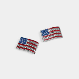 Whispers Flag Stud Earrings - Red/White/Blue