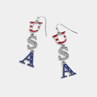 Whispers USA Drop Earrings - Red/White/Blue