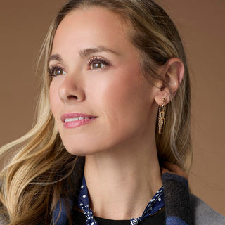 Whispers Paperclip Chain Loop Earrings - Gold