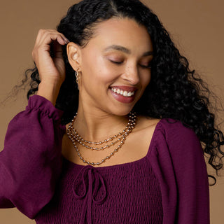 Whispers Paperclip Chain Loop Earrings - Gold