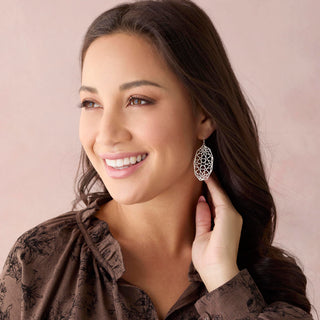 Whispers Shatter Dangle Earrings - Silver