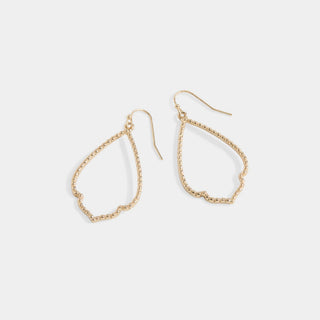 Whispers Open Frame Drop Earrings - Gold