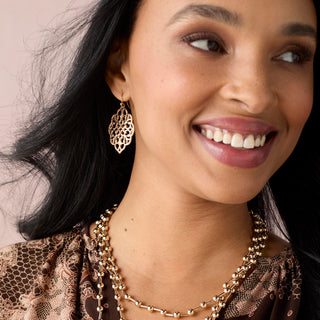 Whispers Serendipity Dangle Earrings - Gold