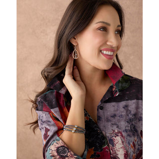 Whispers Twinkle Tear Bead Dangle Earrings - Gold
