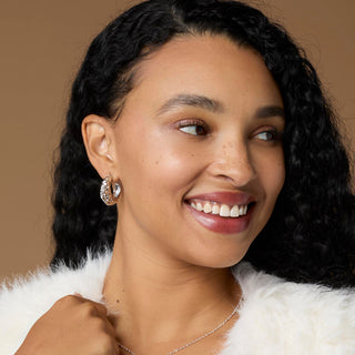 Whispers Rugged Hoop Earrings - Silver