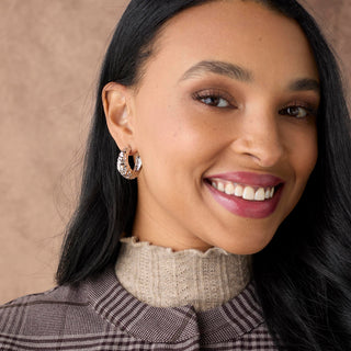 Whispers Rugged Hoop Earrings - Silver