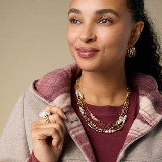 Whispers Coil Hexagon Hoop Earrings - Gold