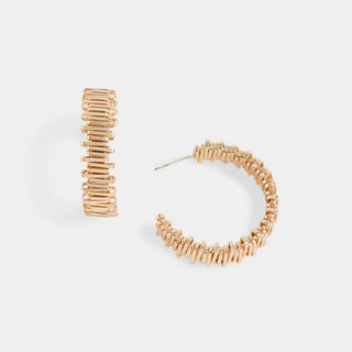Whispers Jagged Hoop Earrings - Gold