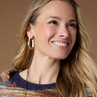 Whispers Fine Line Dangle Earrings - Gold