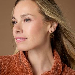 Whispers Cheetah Hoop Earrings - Gold